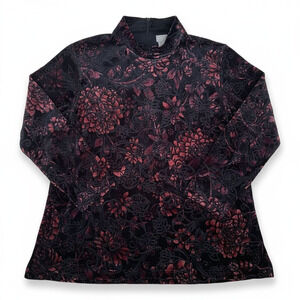 Chico's Black Velvet Rose Shirt Dress - Size 3